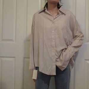Oversized Silky Button Up Shirt